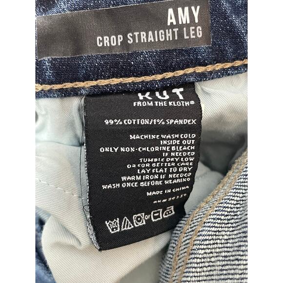 Kut From the Kloth Jeans Size 6 Amy Mid Rise Cropped Distressed Festival Boho - Picture 8 of 8